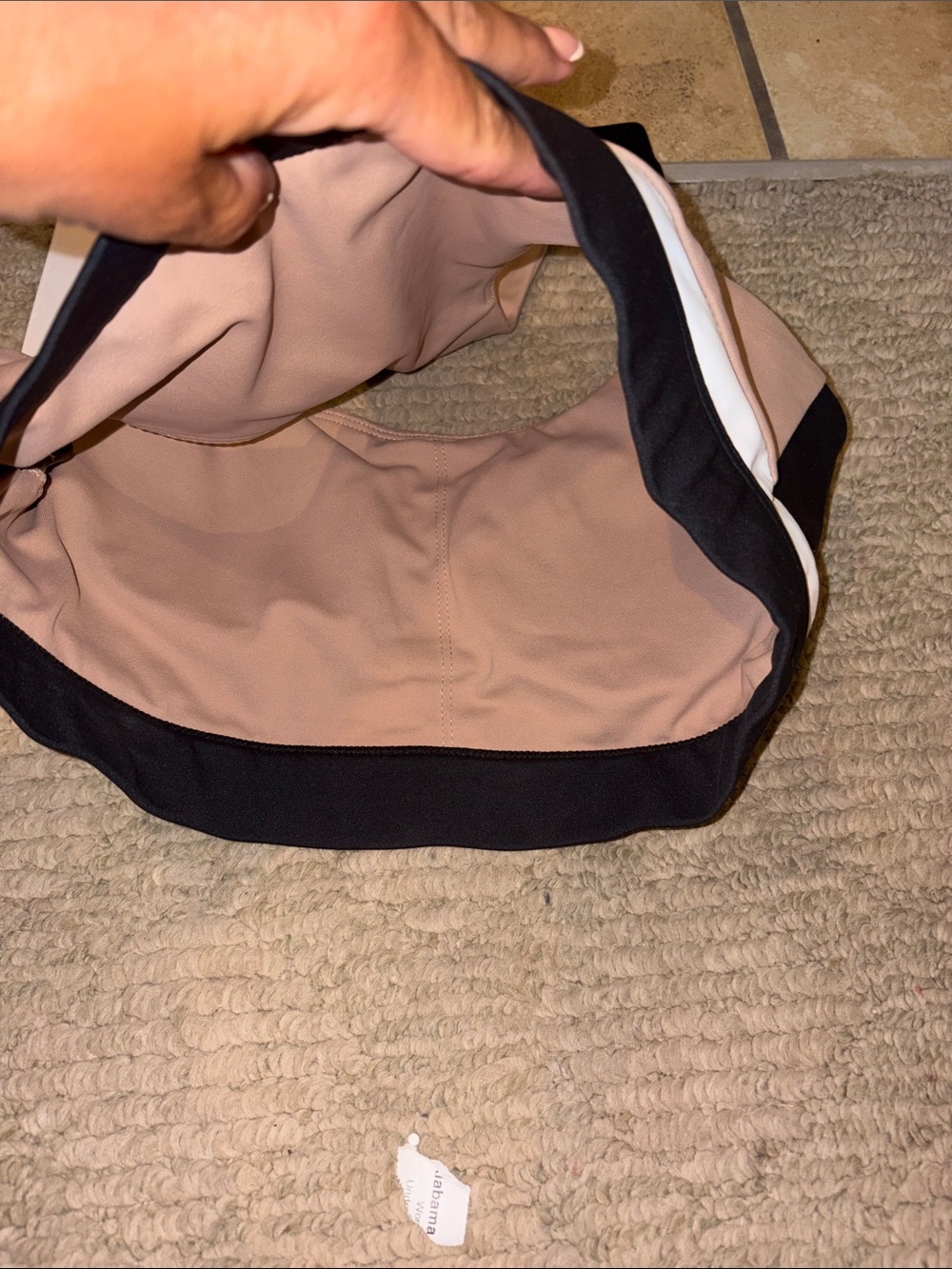 Allie I Women's Khaki & Black Sports Bra - Picture 7 of 7